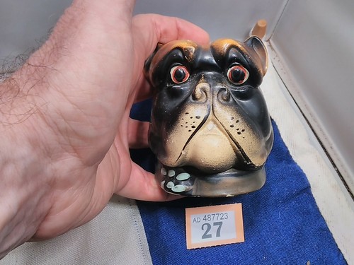 Antique china bulldog moneybox - bulldog,