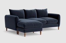 LOAF Squishmeister Medium Chaise Sofa in Blue Velvet (1763)