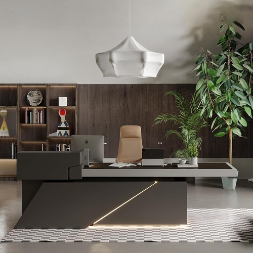 Shaped executive desk - l,