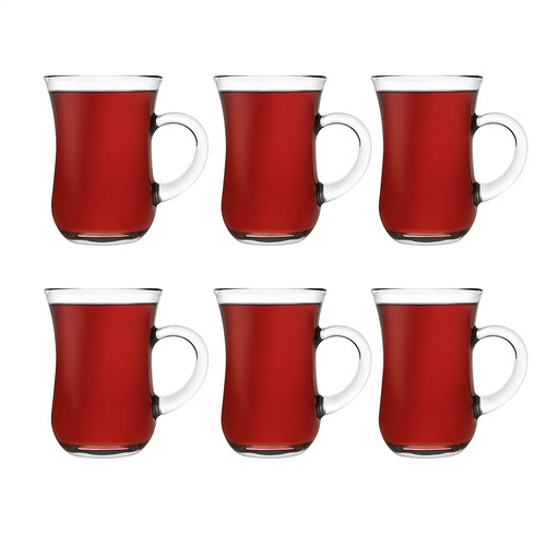 6pc turkish glass tea - glass, cups