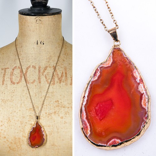 Vintage carnelian agate slice - vintage,