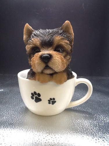 Yorkie cup love figurine - yorkie,