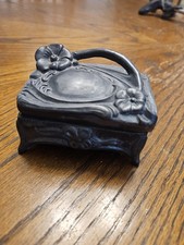 Pewter Box With Inside Material.