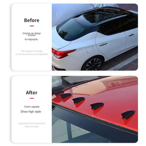 6pcs black car roof - black, shark