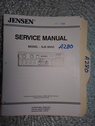 Jensen jsj 9000 service manual - jensen, jsj-9000