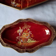 2 Carlton Ware Rouge Royal handpainted dishes 1930s 