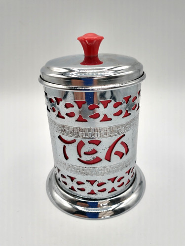 Vintage chrome tea - caddy,