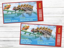 Chessington Birthday Tickets. Personalised with Name and Date.