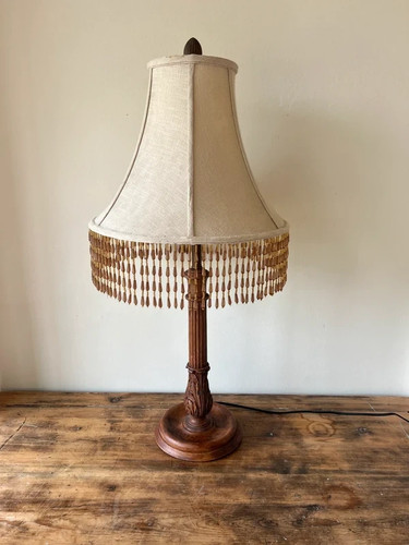 Large vintage table - table, lamp