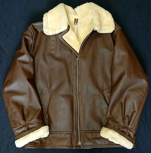 Vgc leather flying jacket l - vgc,