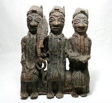 Antique Benin Bronze Plaque early 20th Century African Statuary