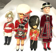 Vintage Soldier Guard Beefeater London Dolls X 4