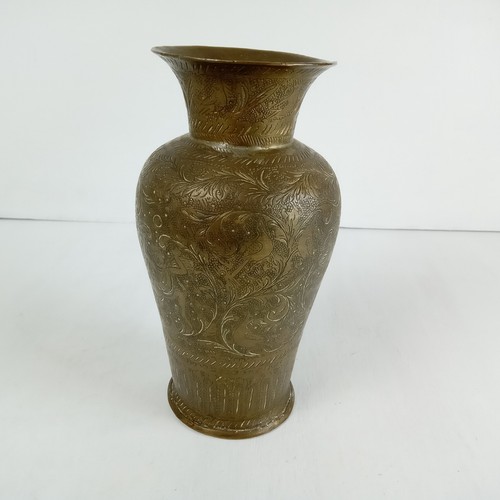 Vintage brass vase - vintage,