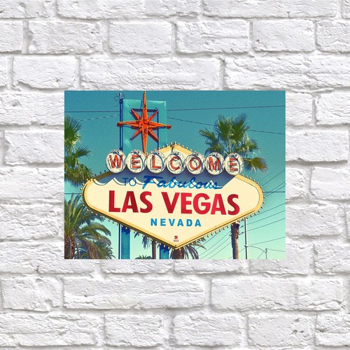 Las vegas retro tin sign - las, art