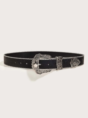 Western cowboy leather belt - pu,