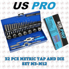 US PRO 32 Piece Metric Tap And Die Set M3-M12 2625
