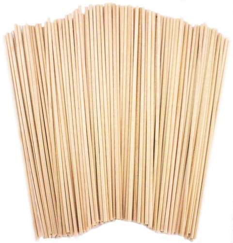 100 wooden sticks round dowels - wooden,
