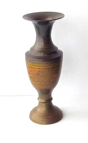 Vintage indian brass vase - vintage,