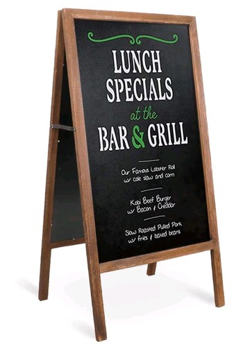 Chalkboard pavement sign - pavement,