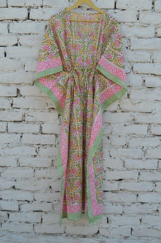Jaipur block print long kaftan - print,