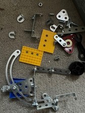 MECCANO Metal And Plastic Spare Parts Tools Wheels Plates