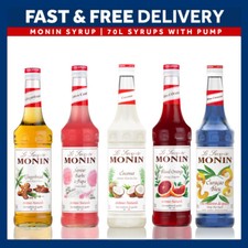 NEW Monin Coffee & Cocktail 70cl Glass Syrup Flavours & Pump - AS USED BY COSTA