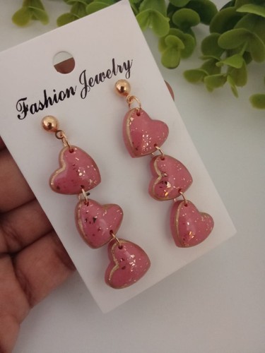 Polymer clay heart drop - clay,