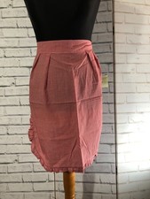 Vintage Handmade Red Gingham Half Apron Ruffled Pinny Cottagecore Retro Kitchen