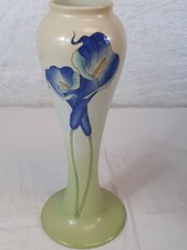 Past Times Art Nouveau Blue  Iris  Flowered Tall Vase