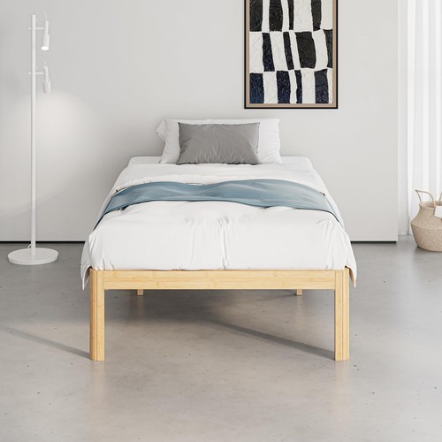 Bamboo wood single bed frame - wood,