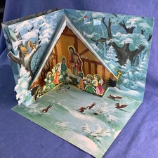 Vintage 60s 3d Christmas Card Free Standing Advent Calendar ￼