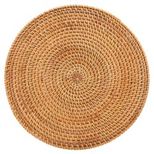 Handwoven Rattan Placemats,Round Wicker Table Mats, Natural Woven Placemats6906