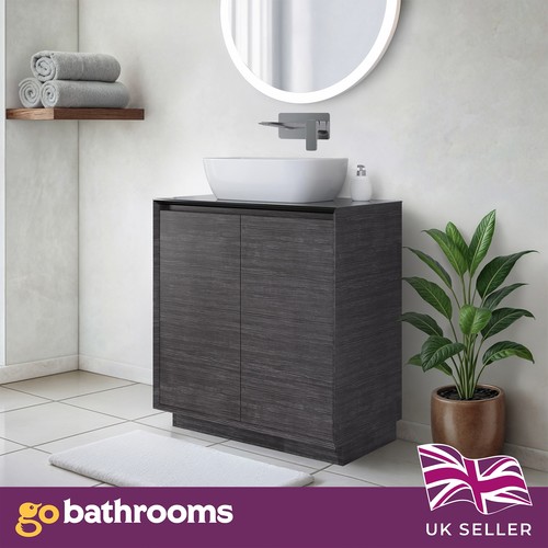 750mm vanity unit black - unit,