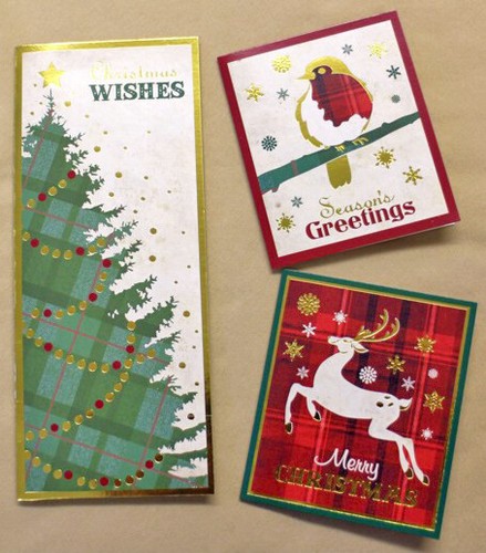 Bright tartan christmas cards - bright,
