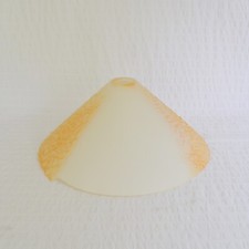Vintage Frosted Glass Cone Lampshade, Textured White Yellow Glass Coolie Shade