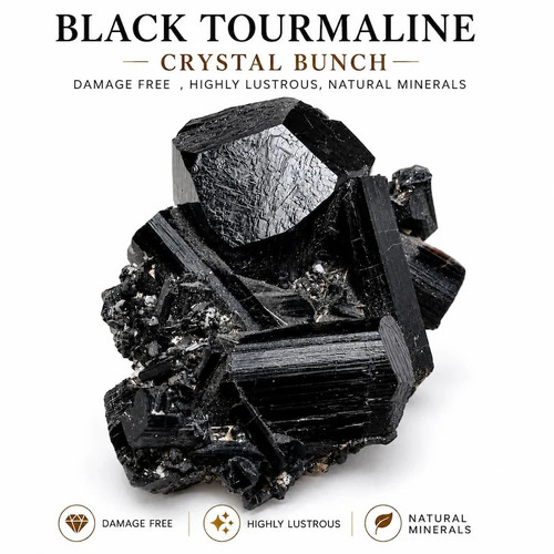 118g black tourmaline crystal - 118g,