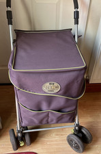 Sholley Trolley Shopping Aid Folds  6 Wheels Purple & Green Walking Aide