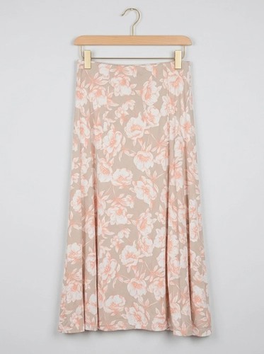 Eastex floral midi skirt - , beige