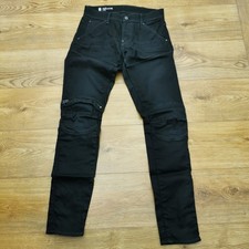 G Star 5620 3D Zip Knee Jeans Mens W31 L32 Black Skinny Fit Denim Biker Stretch