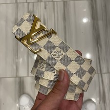 Louis Vuitton White Azur Belt