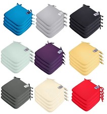 4 x Seat Pad Indoor Outdoor Garden Patio Dining Tie On Chair Cushions 38 x 38cm