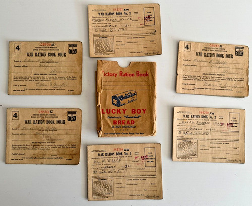 Ww2 ration books x6 - ration,