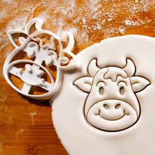 Cheerful Cow Cookie Cutter - Cute animal farm baby shower country western cowboy