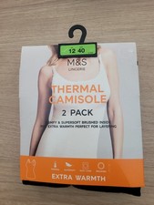 Marks & Spencer Ladies 2 Pack Thermal Camisole Colour 1 Black & 1 Grey Size 12