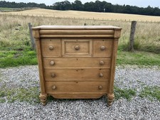 Victorian Pine Chest of Drawers / Vintage Pine Chest / Rustic Pine Chest