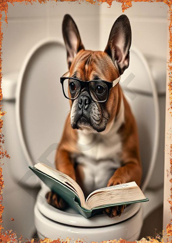 French bulldog toilet - french,
