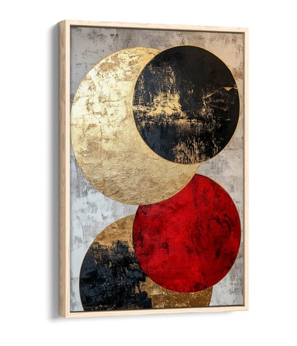 Gold red and black circles - and,