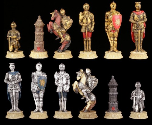 Chess pieces set knights - -,