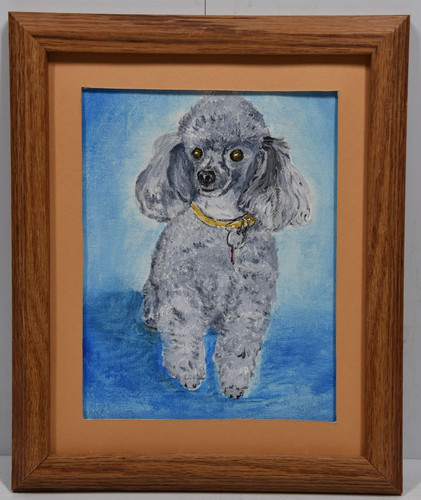 Miniature gray toy poodle art - miniature,