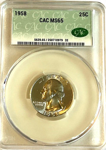 Cac 1958 silver washington - cac,